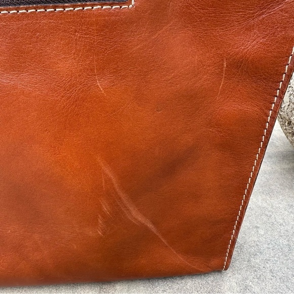 Patricia Nash Zancona Tote Shoulder Bag Studded Tan Brown Leather READ - Picture 14 of 15